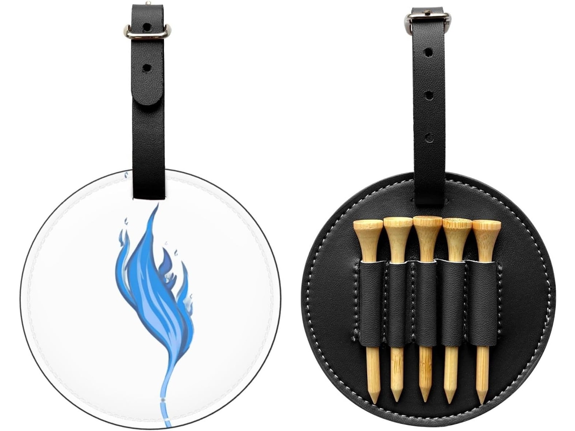 Bolsa para Guardar Tees de Golfe Blue Flame, Preta Fácil de Transportar e Mais Eficiente para Jogar Golfe.