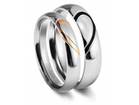 AKZENT Anel Feminino Namorados ou Noivado ou Amizade em Aço Inoxidável  Tam.54  0007