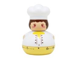 Cronómetro De Cozinha Mecânico De Rotação, Amarelo, 9,5x6,5 Cm