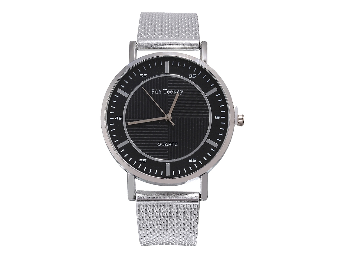 Reloj De Cuarzo Para Hombre Con Correa De Malla Y Dial Redondo Casual Fashion (plata)
