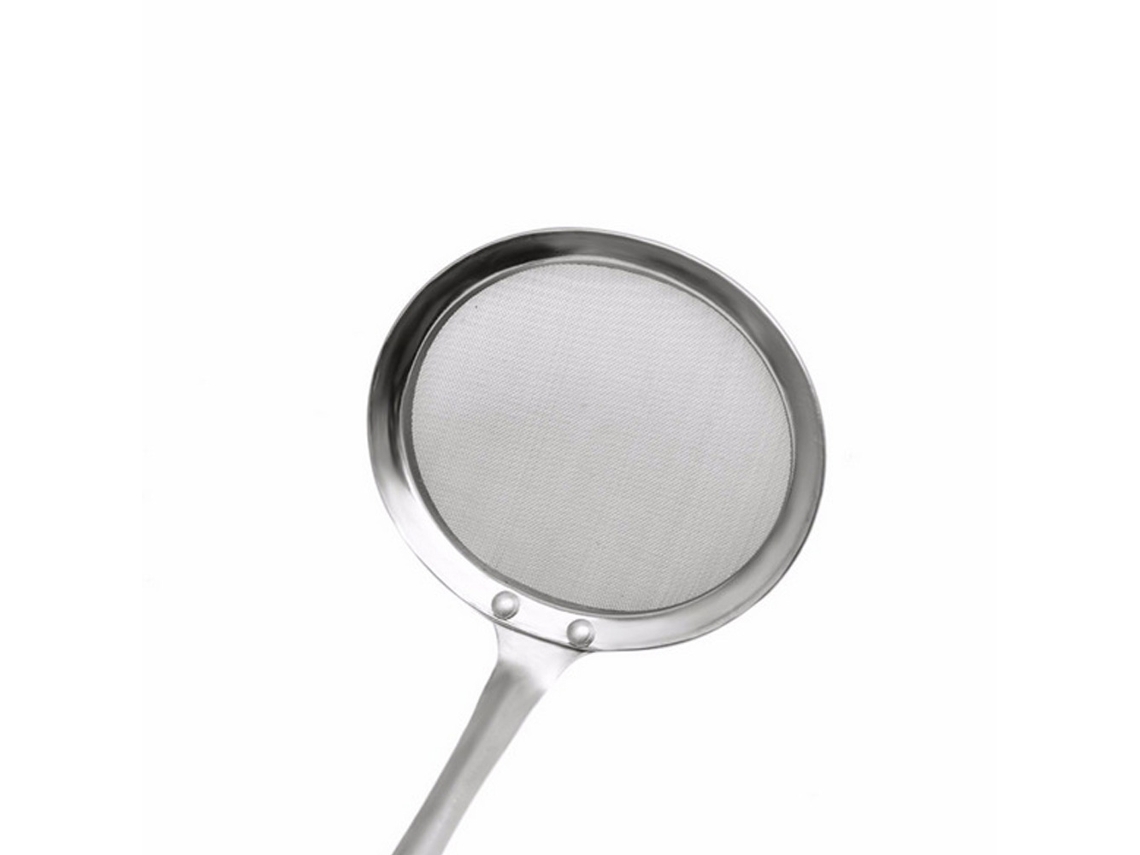 Cuchara Skimmer De Acero Inoxidable Com Malha Fina Para Fritar E Filtrar Gordura
