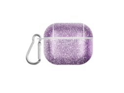 Camada para fone de ouvido Tws em policarbonato com textura Pele e Glitter. GIECY