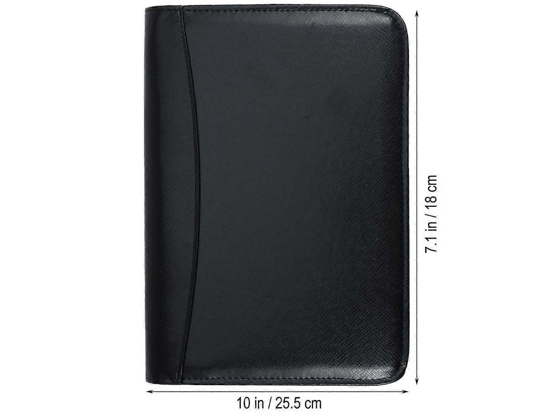 Caderno A5 Em Pu Com Zíper, Calculadora, Bolsos Para Cartões E Porta, Canetas Para Uso Profissional