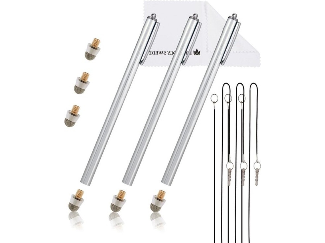 Xl Vervangbare Micro-gebreide Mesh-tip Stylusstift - 185cm Lengte - Zilver