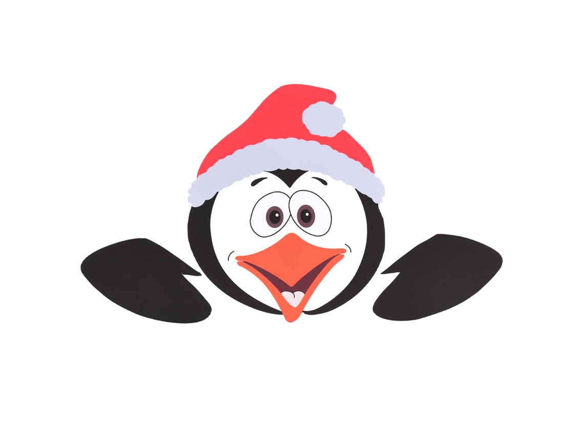 Decoração De Natal Laxiscreed Com Pinguim, Rena E Cola Dupla Face Para Parede