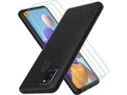 Capa Proteção Quedas Leve Para Samsung Galaxy A21 S Hongwe. Silicone Líquido Preto