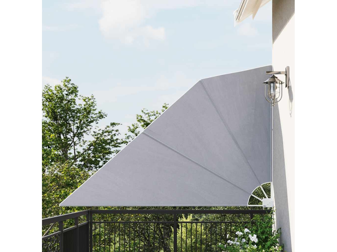 Vidaxl Toldo Lateral Dobrável Para Varanda 160x240 Cm Cinzento