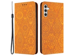 Capa Magnética De Couro Sintético Com Impressão Digital Para Samsung Galaxy A35 5g