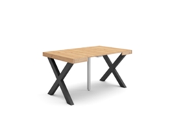 Mesa Consola Extensível, 140x90x73cm, Para 6 Pessoas, Pés De Madeira, Carvalho