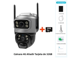 Câmera de Segurança, À Prova D'água, 8mp 4k Hd, Alimentada por Energia Solar MDUG (32g)