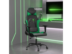 Vidaxl Cadeira Gaming Massagens Couro Artificial Preto E Verde