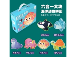 Puzzle Educativo Grande Caixa De Presente Portátil Para Quebra-cabeças Infantil, Educação Infantil, Quebra-cabeças De Cognição Animal Lurelia