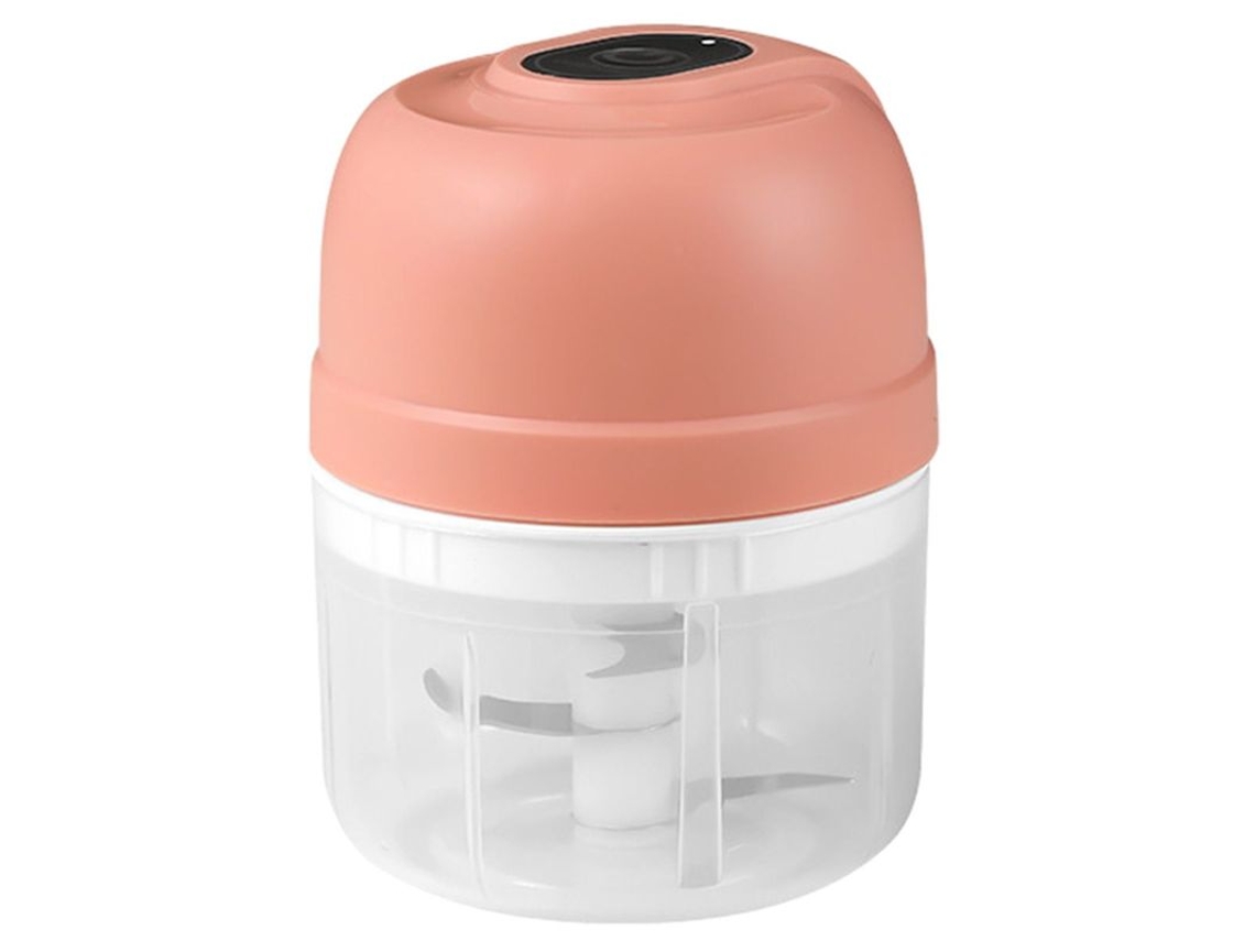 Mini Processador De Alimentos Elétrico Com Botões, Cor Rosa