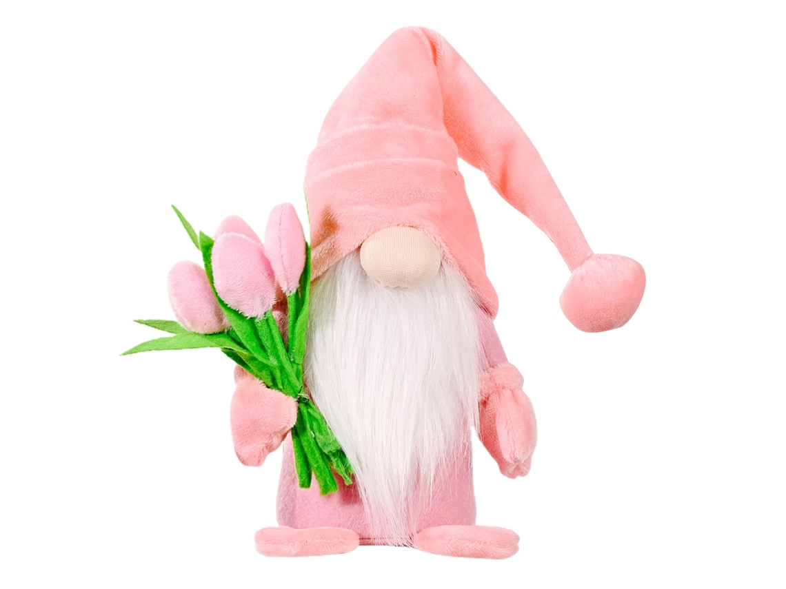 Mali boneca Anão Tomte de Flanela Feita À Mão com Tulipa Presente Dia Das Mães Decoração Mesa