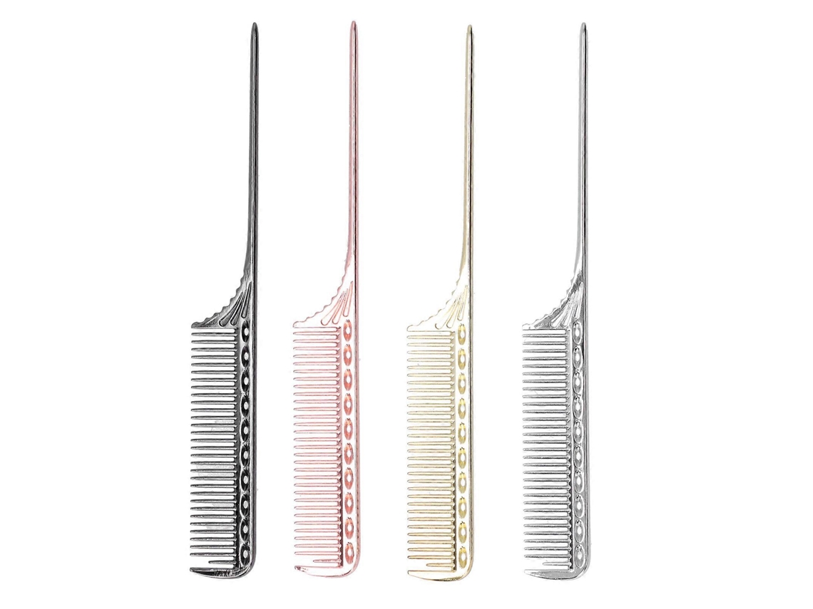 Pente Profissional De Dentes Finos, Pente Portátil De Alumínio Para Cabeleireiro, Ferramentas Para Cuidados Com Os Cabelos E Modelagem Jinyubo Store