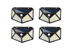 Lâmpada Solar 100led Ip65 À Prova Dágua Para Ambientes Externos Pacote Com 4 Aquaforge