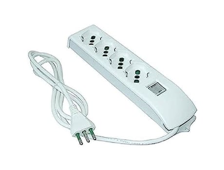 Tomada Elétrica FANTON Tomada Múltipla 4P Bip/Sch.Sp 10 a Branca Retangular Interior