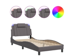 Bed Frame, Bed Frames Vidaxl Cinzeto Couro Artificial (80 X 200 Cm)