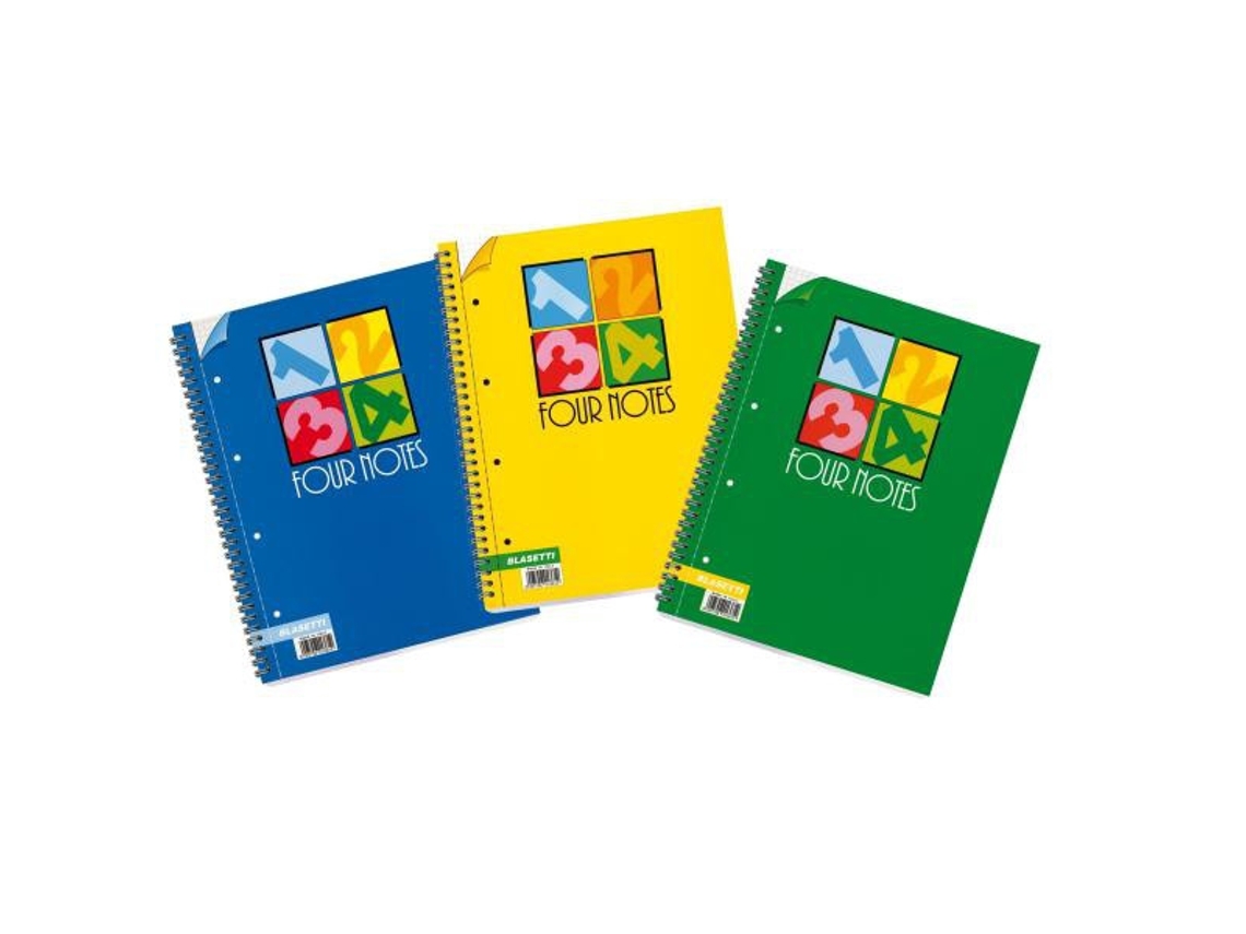 BLASETTI Caderno e bloco de quatro notas multicolorido