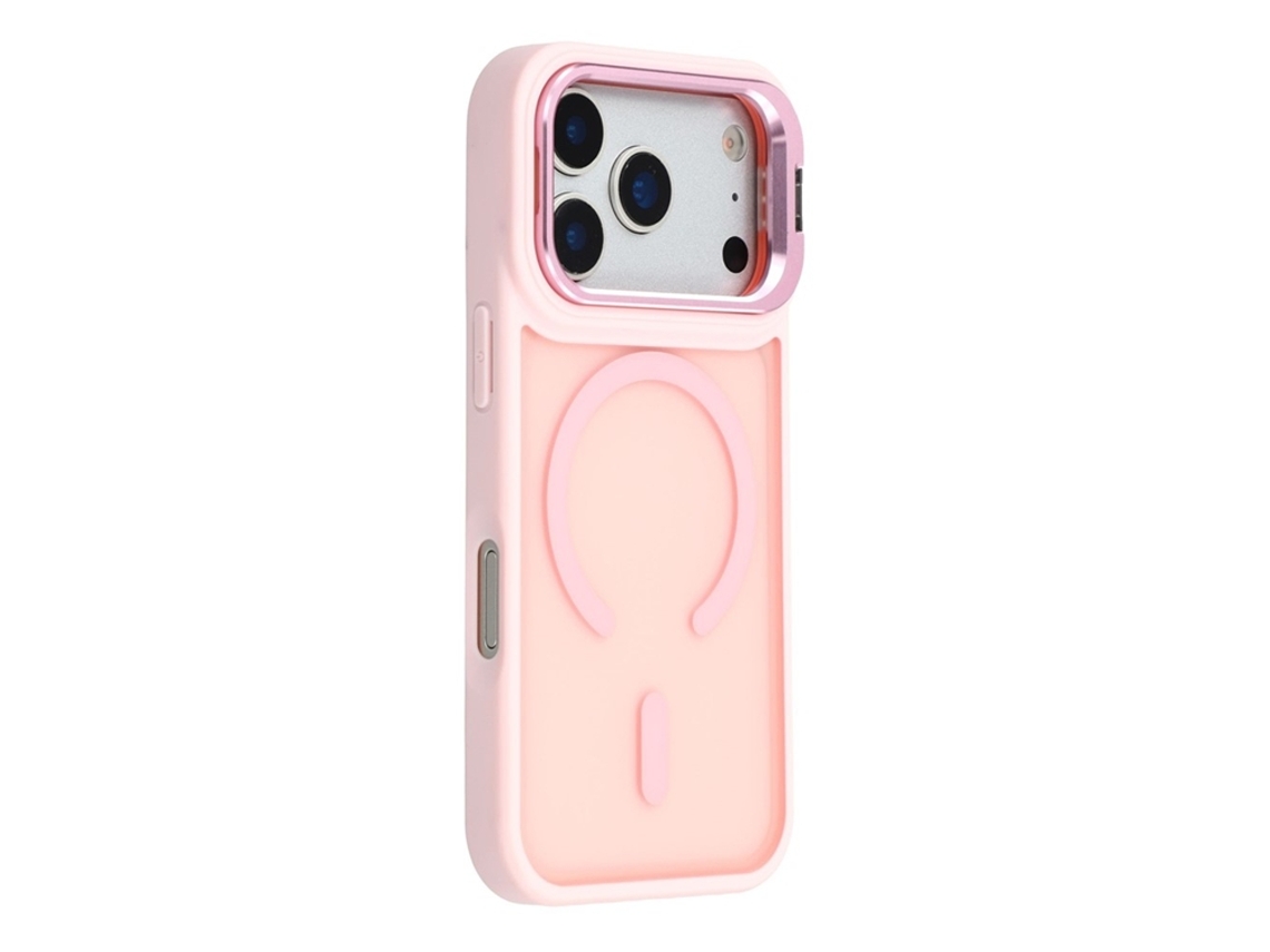 Capa Para Iphone 17 Pro Max Com Suporte Magsafe Para Lente - Rosa