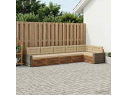 Vidaxl Conjunto De Sofás Para Exterior 6 Unid. Natural E Bege