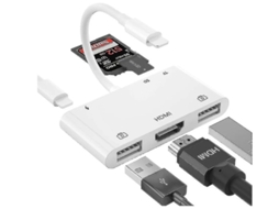 Adaptador Hdmi Otg Hub Hdmi Usb Iluminação Para Av Digital Hdmi 6 Em 1 Leitor De Cartão Sd Tf Adaptador De Câmera Usb Compatível Com Bestvite