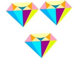 Conjunto De 3 Adesivos De Parede Com Espelho Em Formato De Diamante Para Decoração