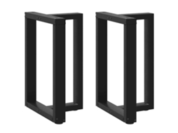Vidaxl Pés De Mesa De Jantar Em Forma De T, 2 Peças, Preto, 50x35x(72-73) Cm, Aço