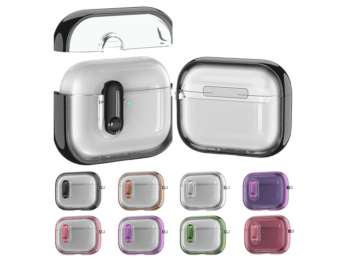 Capa transparente com acabamento eletrogalvanizado para AirPods Pro 3 com Switch. GIECY