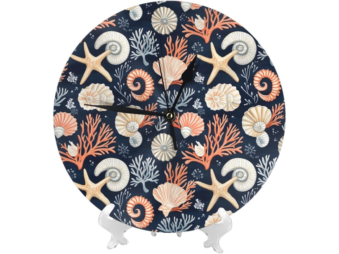 Relógio De Parede De 25cm 10 Polegadas Com Design De Estrela Do Mar, Moderno E Silencioso, Alimentado Por Bateria, Ideal