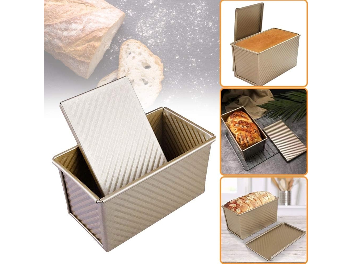 Forma Para Pão E Bolos, Em Aço Carbono, Revestimento Antiaderente, Com Tampa, Para Forno, Confeitaria E Preparo Doméstico