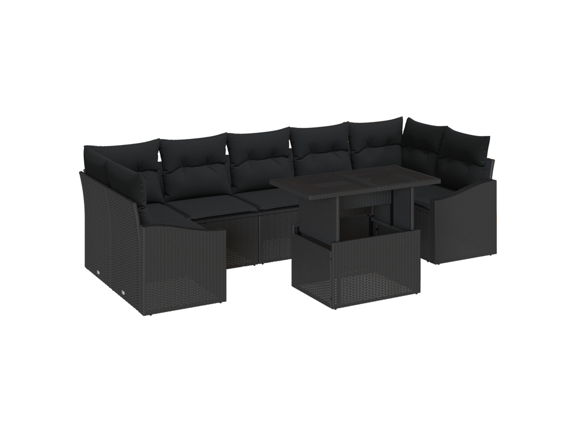 Conjunto 8 Sofá Exterior Vidaxl Cinzento Vime Pe (100 X 55 X 73 Cm)