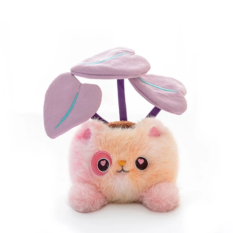(gato Roxo, Aproximadamente 15-18 Cm) Brinquedo De Pelúcia Em Vaso, Decoração Para Casa, Boneco De Gato