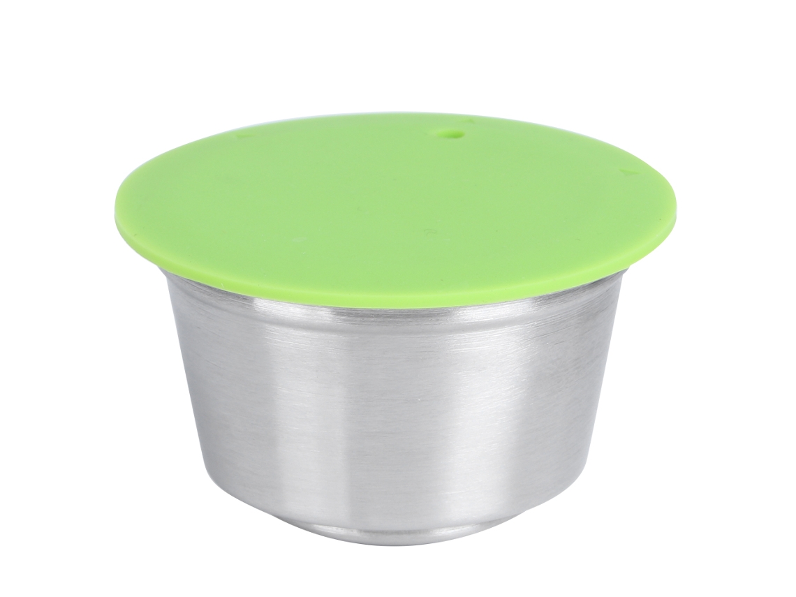 Cápsula de café reutilizável em aço inox para Dolce Gusto, 40ml, verde | S/MARCA