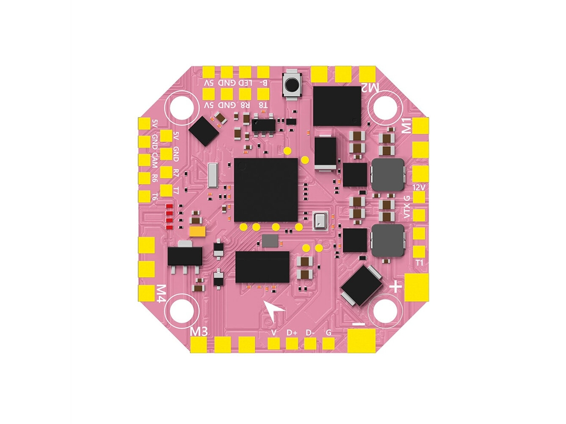 Controlador de Voo Axisflying H743 25a Aio H7 Rosa, 25,5 X 25,5 Mm, com Esc de 3 a 4s para Drones de Corrida Fpv. MDUG