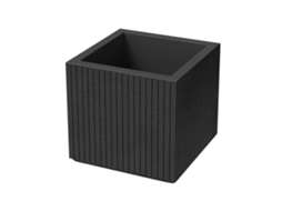 Vaso De Flores Coro Square Em Fibra De Carbono Rotomoldada Ø40x36