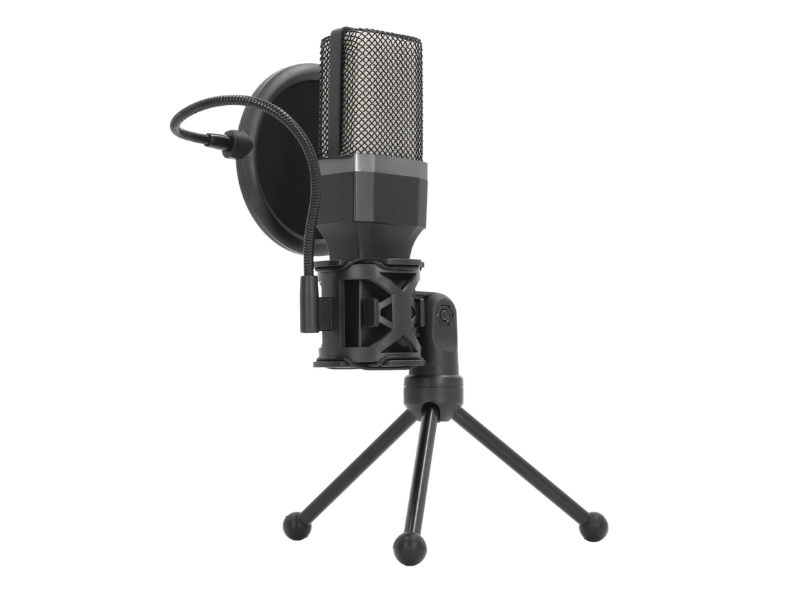 Microfone Usb Mali Profissional para Jogos com Captura Cardióide e Efeitos RGB para Gravação e Streaming