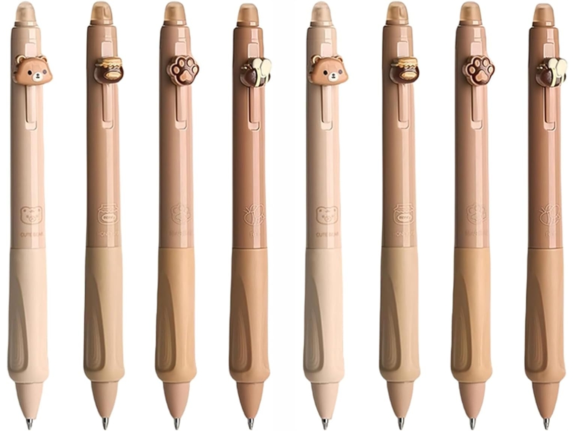 Conjunto De 8 Canetas Esferográficas Apagáveis, Tinta Preta, Caneta