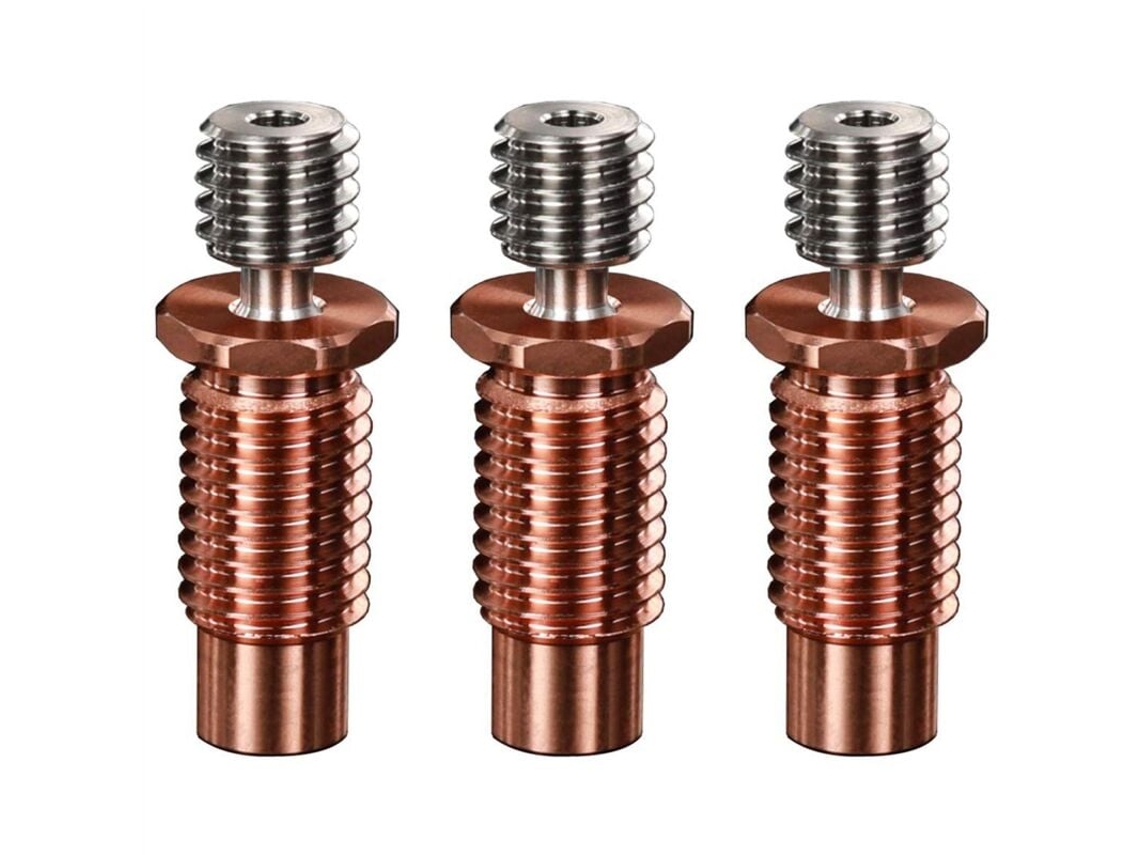 3x Bimetal Bimetálico Totalmente Metálico Impressora 3d Bicos V6 Tcrazy Heat Break Titânio E Cobre Garganta Para Aquecedor Hotend Aquaforge