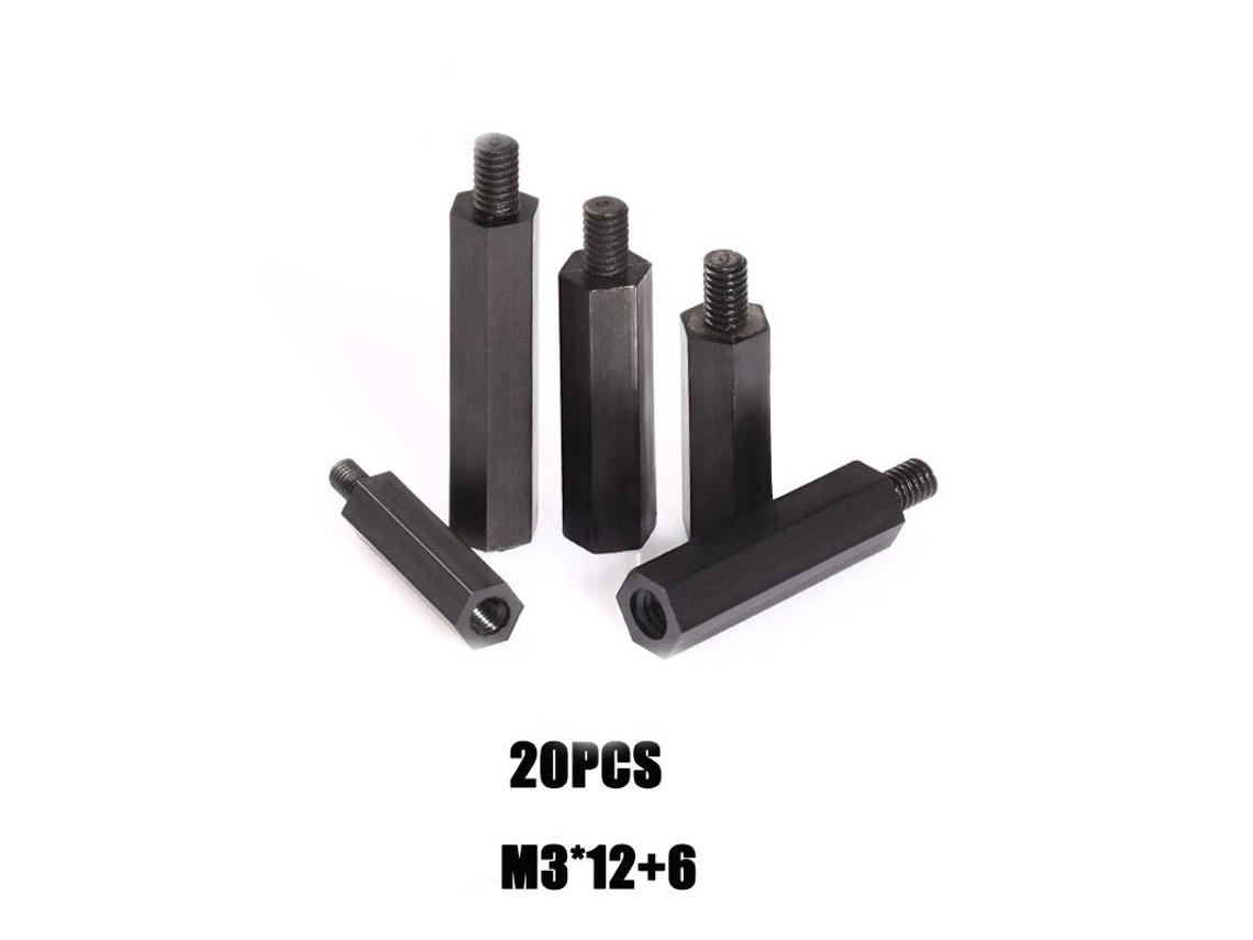 Pilar Sextavado Macho Fêmea M3 20/180 Peças, Espaçador De Nylon, Coluna Para Pcb, Placa Mãe, Espaçador De Plástico, Parafusos Phillips Brilvibera
