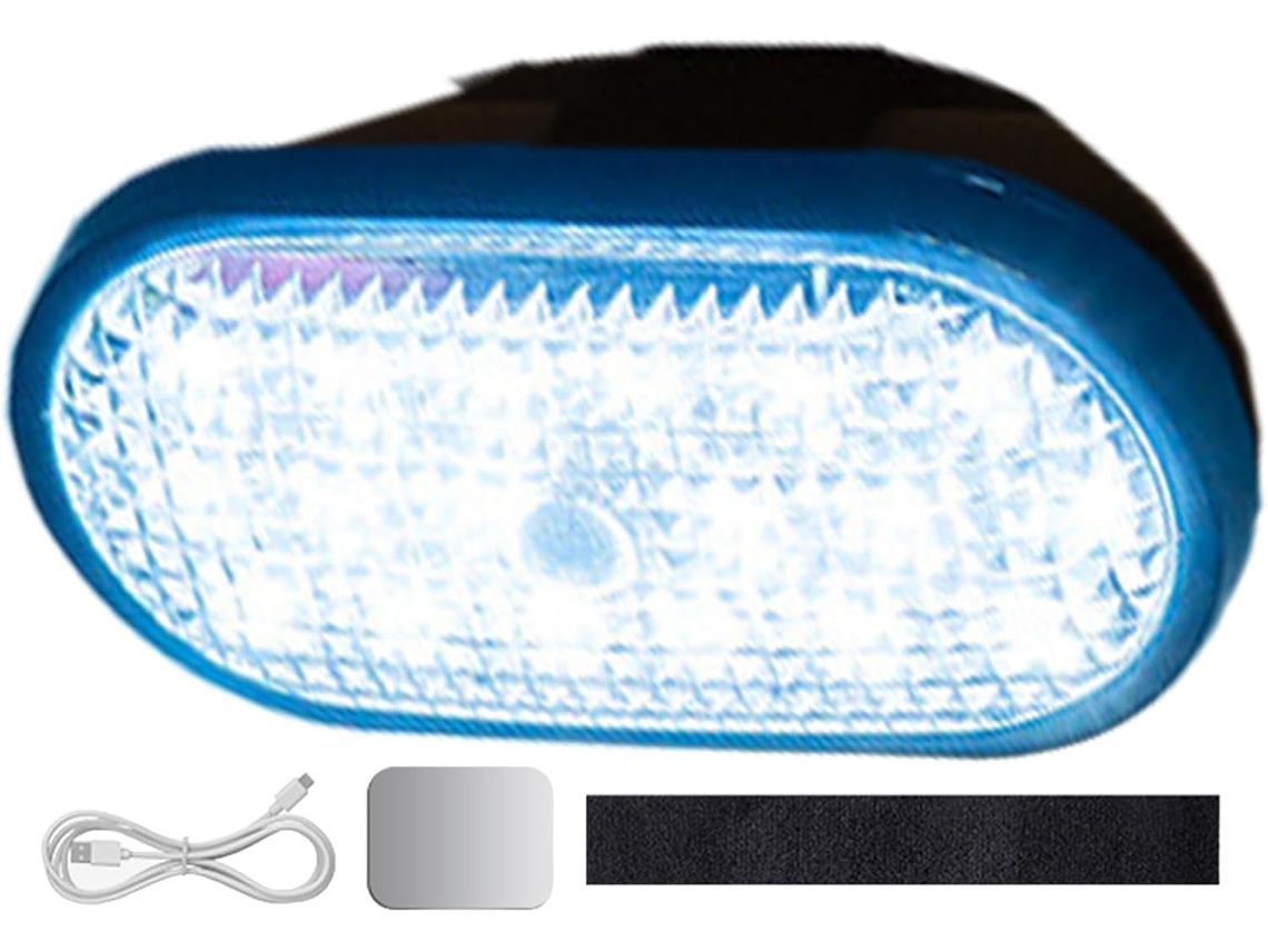 Luz De Leitura Led Genérica Recarregável Via Usb Para Carro – Ambiente Magnética Multicolorida, Sinal De Alerta Para