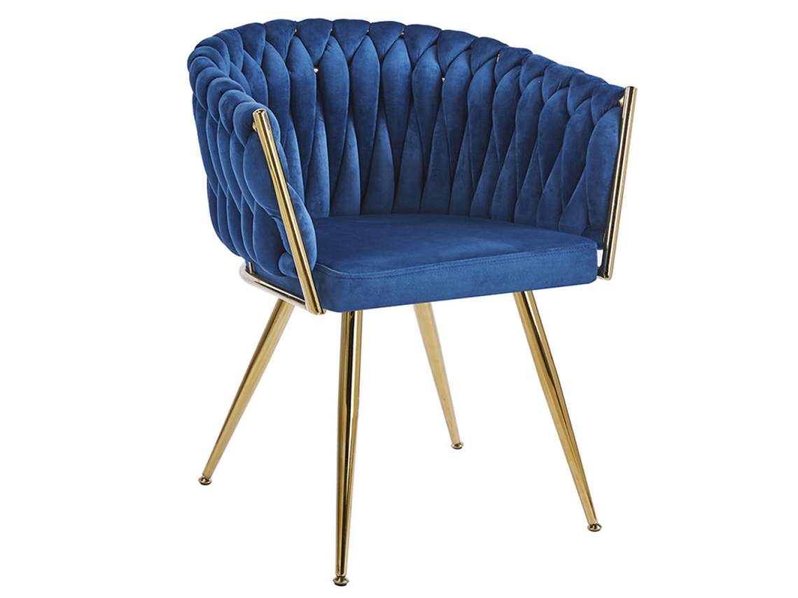 Cadeira Widny Golden Veludo - Azul