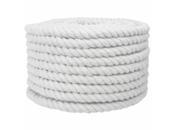 Vidaxl Corda De Algodão 20 Mm 50 M Branco 100% Algodão