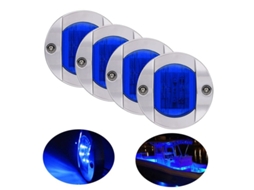 2026-luz Led Para Barco 12v 4 Unidades Lâmpada Marinha Redonda Azul Ip68 Impermeável