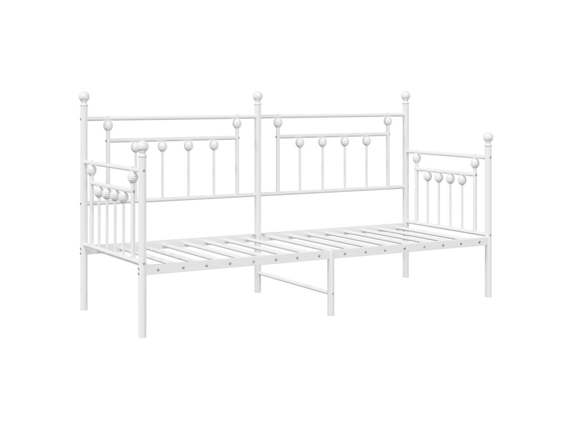 Conjunto 1 Estrutura De Cama De Dia Vidaxl Branco Aço Revestido A Pó (75 X 190 Cm)