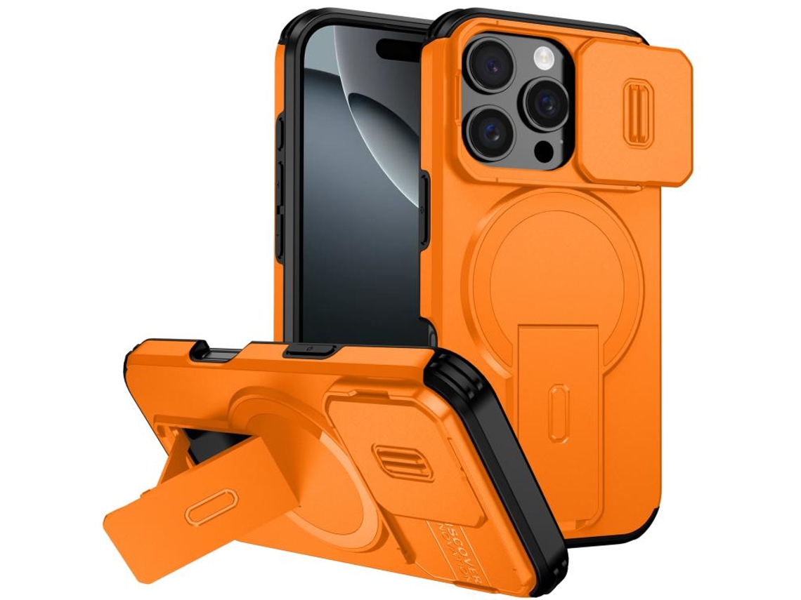 Capa Com Suporte Magsafe Para Iphone 16 Pro - Abertura Deslizante Com Proteção De Câmara