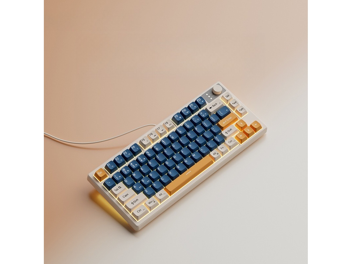 Teclado mecânico para jogos, com Fio, botão de volume e retroiluminação RGB. Azul Hexinyigjly