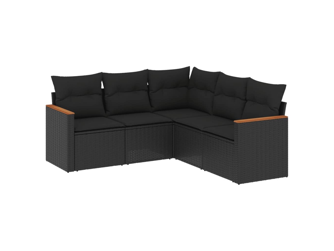 Garden Sofa Set, Garden Sofa Sets Vidaxl Preto Rattan / Vime (n/a)