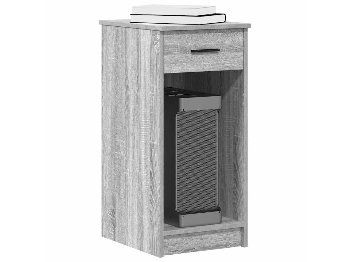 Vidaxl Suporte Torre De Computador Com Gaveta 35x45x77 Cm Cinza Sonoma