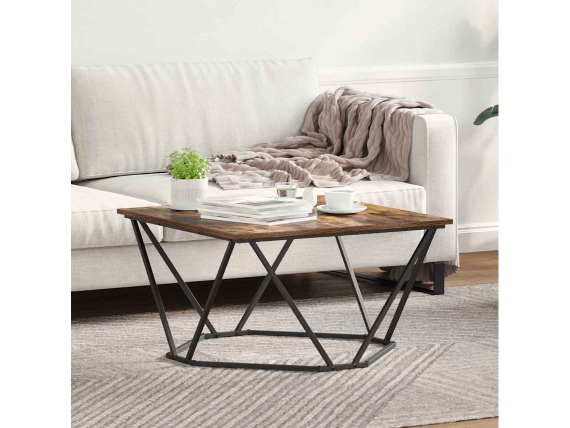 Vidaxl Mesa De Centro Carvalho Defumado 80 X 80 X 45 Cm